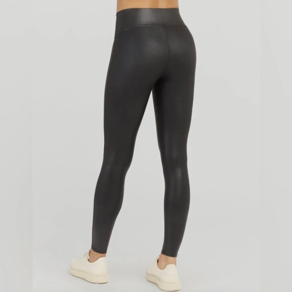 SPANX Faux Leather Leggings In Black Size XL/TG